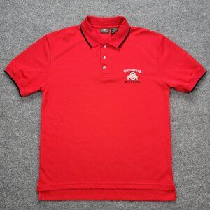 Ohio State Buckeyes Polo Shirt Mens Large Red‎ Short Sleeve NCAA Football Sports